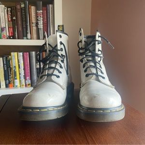 White Dr Martens lace up boots size 38 US 7